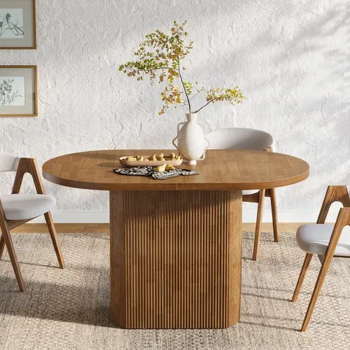 Table De Salle à Manger Ovale De 120 Cm Table De Cuisine Rustique Avec Piètement Pour 4 Personnes