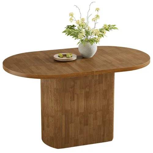 Table De Salle à Manger Ovale De 120 Cm Table De Cuisine Rustique Avec Piètement Pour 4 Personnes