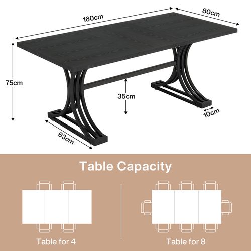 Table De Salle à Manger Rectangulaire De 160 Cm Pour 4 à 6 Personnes (table Seule)