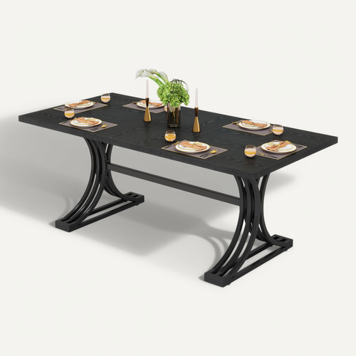 Table De Salle à Manger Rectangulaire De 160 Cm Pour 4 à 6 Personnes (table Seule)