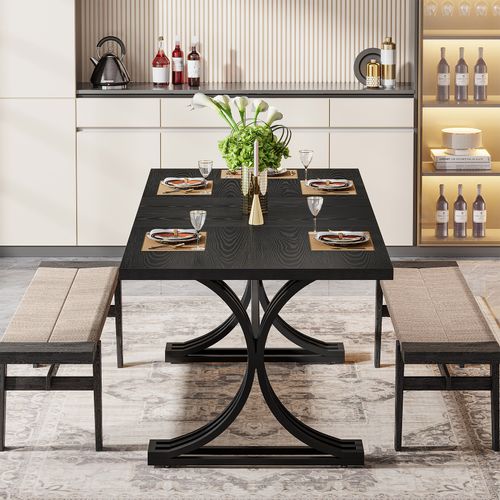 Table De Salle à Manger Rectangulaire De 160 Cm Pour 4 à 6 Personnes (table Seule)