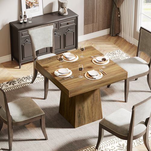 Table De Salle à Manger Carrée Pour 4 Personnes, Table De Cuisine De 80 Cm (table Seule)