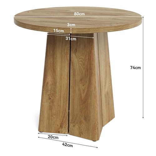 Table De Salle à Manger Ronde Pour 4 Personnes, Table De Cuisine 80 Cm (table Seule)