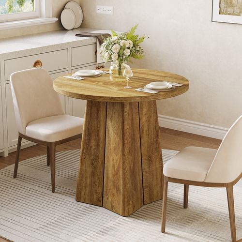 Table De Salle à Manger Ronde Pour 4 Personnes, Table De Cuisine 80 Cm (table Seule)