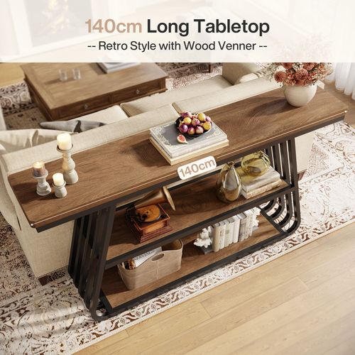 Console à 3 Niveaux Avec Étagères, Table D'entrée Pour Salon