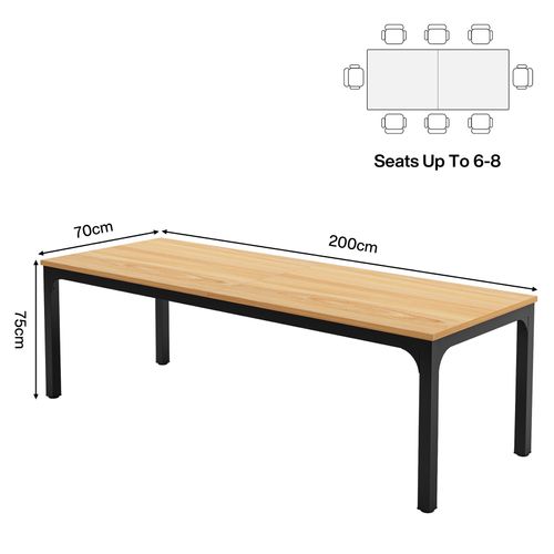 Bureau Pour 2 Personnes, Bureau D'ordinateur Extra Long De 200 Cm, Poste De Travail Double