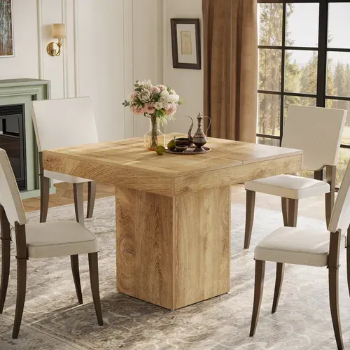 Table à Manger Carrée De 100 Cm Pour 4 Personnes, Petite Table De Cuisine De Style Campagnard