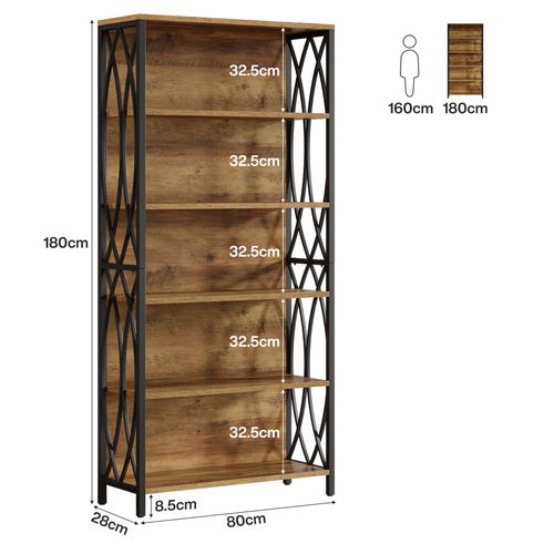 Bibliothèque De 180 Cm De Haut, Bibliothèque Industrielle à 6 Niveaux