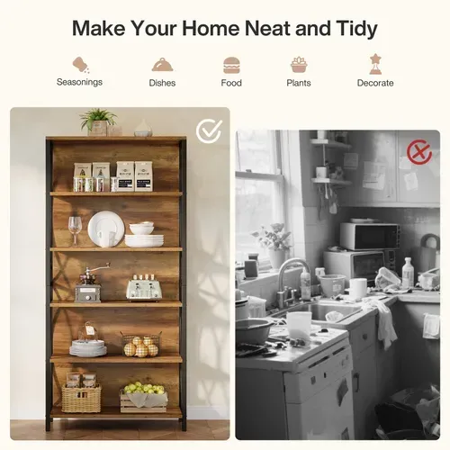 Bibliothèque De 180 Cm De Haut, Bibliothèque Industrielle à 6 Niveaux