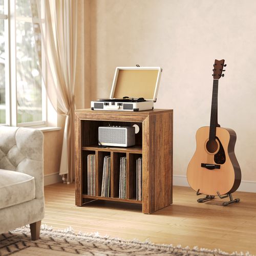 Table D'appoint Étroite, Support Pour Platine Vinyle, Meuble De Rangement Pour Disques Vinyles