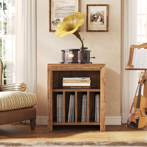 Table D'appoint Étroite, Support Pour Platine Vinyle, Meuble De Rangement Pour Disques Vinyles