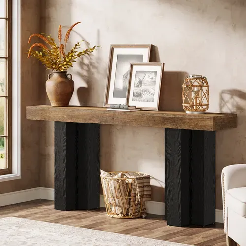Console De 160 Cm Pour Entrée, Style Campagnard, Avec Pieds Robustes
