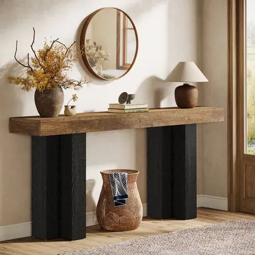 Console De 160 Cm Pour Entrée, Style Campagnard, Avec Pieds Robustes