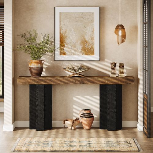 Console De 160 Cm Pour Entrée, Style Campagnard, Avec Pieds Robustes