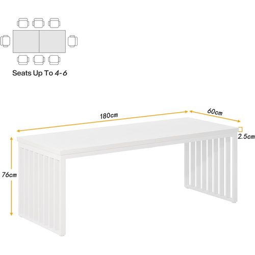 Bureau De 180 Cm, Grand Bureau D'ordinateur, Bureau PC, Bureau Avec Cadre En Métal Robuste