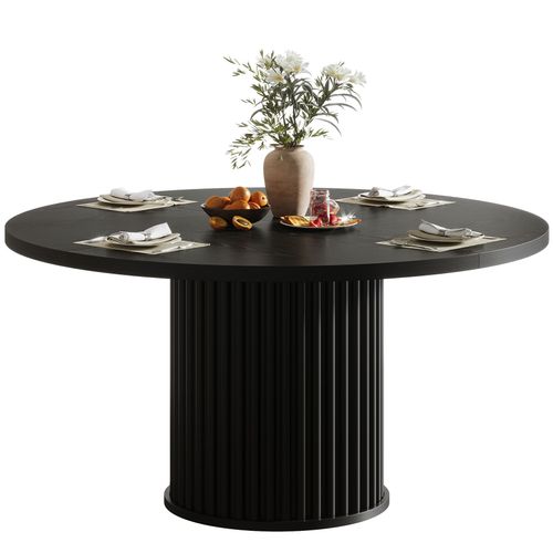 Table à Manger Ronde Pour 4 à 6 Personnes, Table De Cuisine Circulaire Moderne De 120 Cm