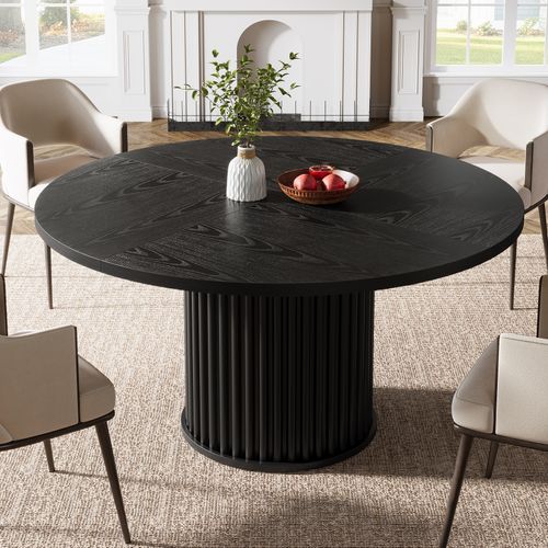 Table à Manger Ronde Pour 4 à 6 Personnes, Table De Cuisine Circulaire Moderne De 120 Cm