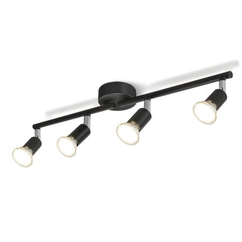 Plafonnier Noir Moderne 6 Spots De Plafond Orientables En Metal Gu10