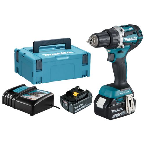 Perceuse-visseuse 18v + 2 Batteries 5ah + Chargeur + Coffret Makpac - Makita - Ddf484rtj