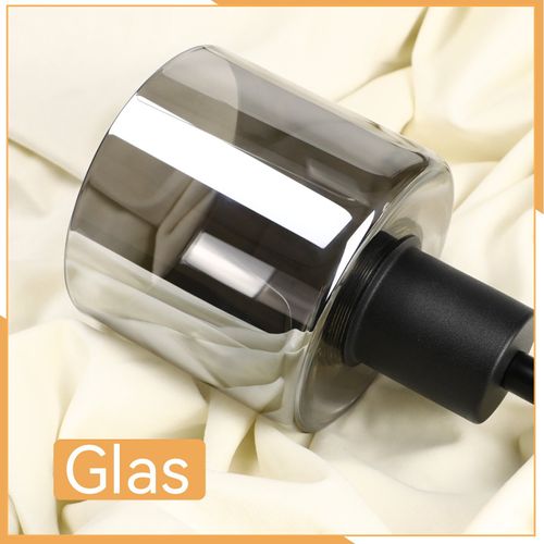 Suspension Verre Noir Diam.68 Cm E27 Vintage 3 Ampoules Lampe De Salle à Manger