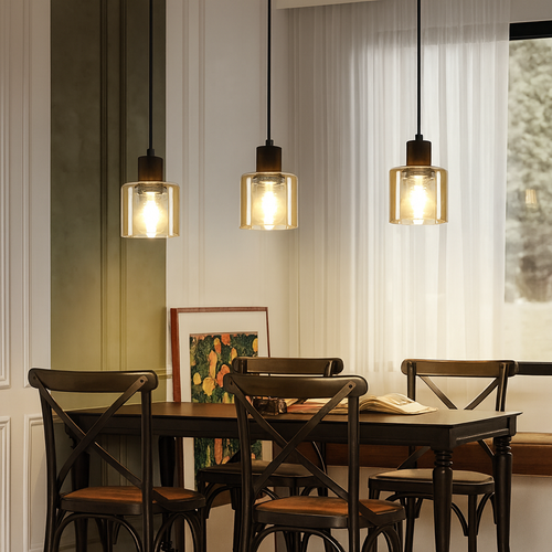 Suspension Vintage B.K.Licht Noir E27 - Lampe Industrielle Métal, Rétro, Salon