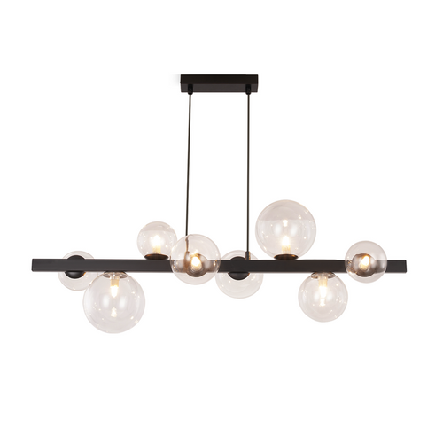 Suspension Table à Manger Lampe Suspendue Salon Suspendu G9 Suspension 8 Ampoules Verre Moderne