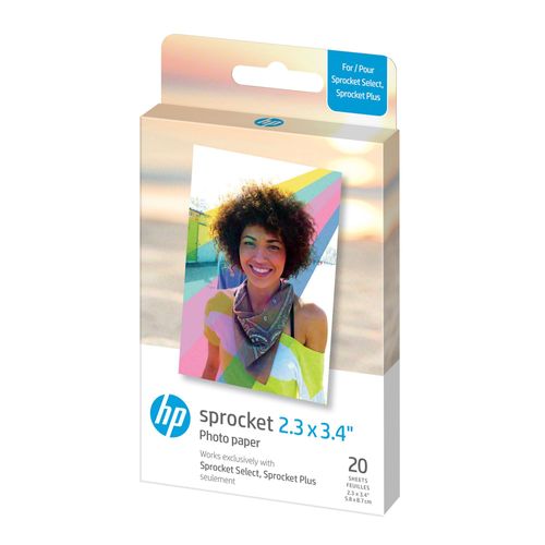 Papier Photo Hp Pour Sprocket Plus Et Eclipse 5,8 x 8,7cm 20 Feuilles