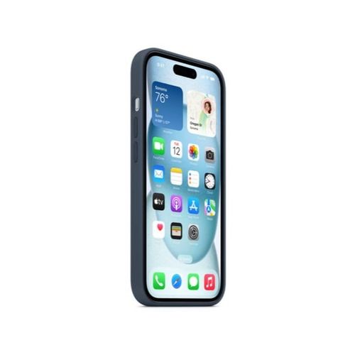 Coque En Silicone Avec Magsafe Pour iPhone 15 Bleu Orage