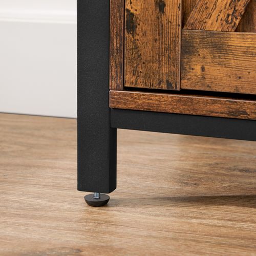 Meuble De Rangement, Style Industriel, 70 X 30 X 80 Cm, Marron Rustique, Noir