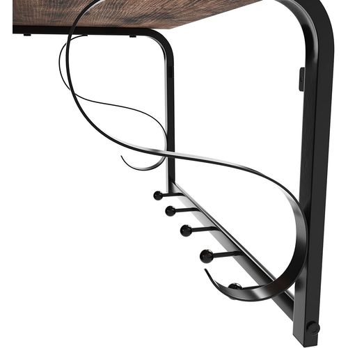 Porte-manteau Mural, Avec 5 Crochets, 1 Plateau Et 1 Barre De Suspension, Pour Entrée, Salle De Bain