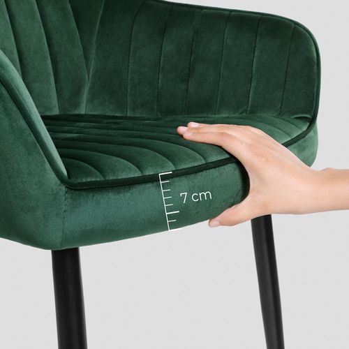 Chaise De Salle à Manger, Pieds En Métal, Revêtement En Velours, Charge 110 Kg, Vert