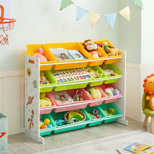 étagère Pour Jouets, Avec 16 Coffres Amovibles En Plastique, Boîtes à Jouets