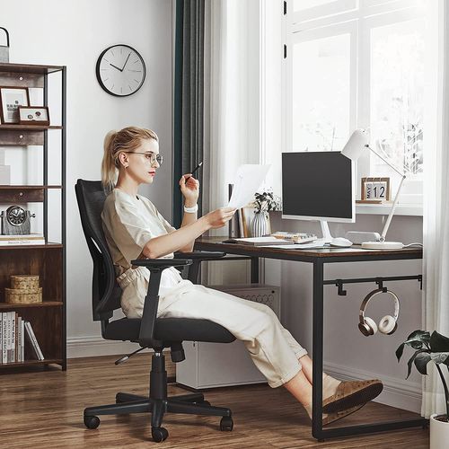 Chaise Bureau, Fauteuil De Bureau, Chaise Ergonomique, Avec Mécanisme Basculant, Noir
