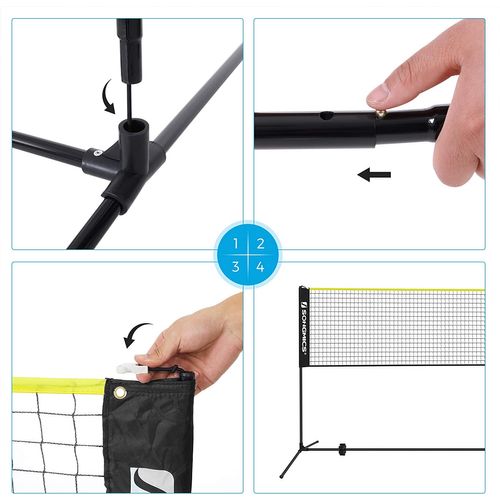 Filet De Badminton 5m, Pliable, Facile À Monter, Hauteur Réglable Multicolore