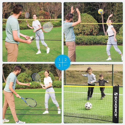 Filet De Badminton 5m, Pliable, Facile À Monter, Hauteur Réglable Multicolore