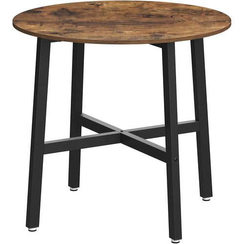 Table à Manger Ronde,80 X 75 Cm (ø X H), Style Industriel, Marron Rustique