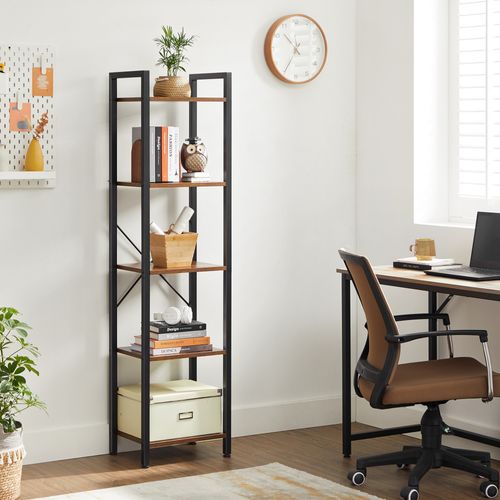 étagère à 5 Niveaux, Bibliothèque, Meuble De Rangement, Avec Sructure En Acier