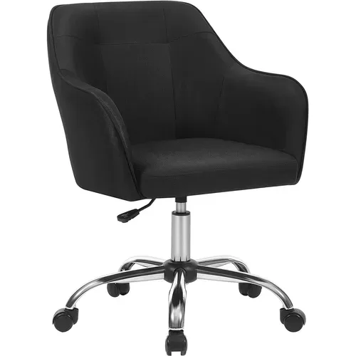 Fauteuil De Bureau, Chaise Pivotante Confortable, Réglable En Hauteur, Noir