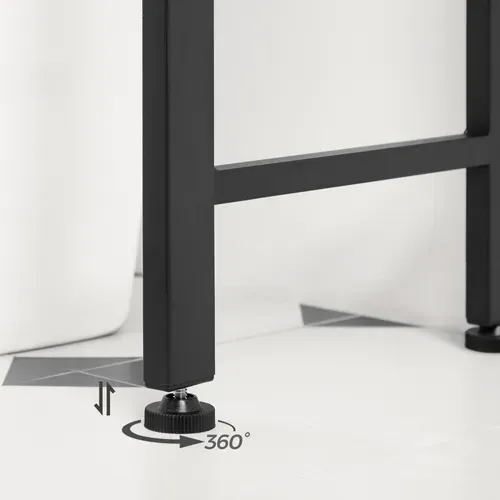 Meuble WC Avec Etagères 63x25x165 Cm - Grège Et Noir