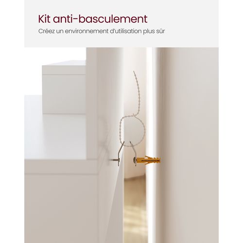 Coiffeuse, Avec Miroir, 1 Tiroir, 2 Étagères, blanc, 80 x 40 x 132 cm