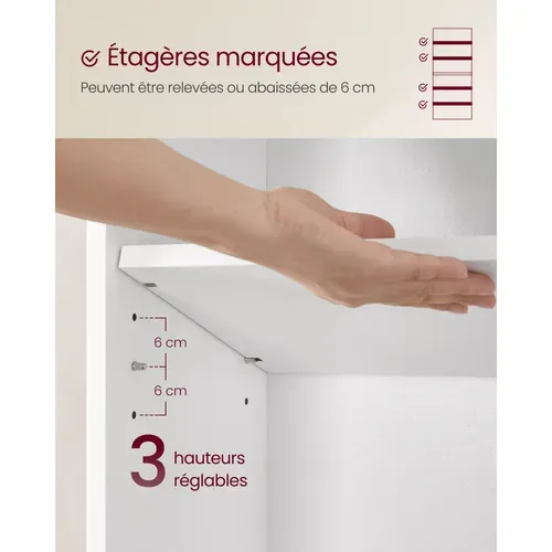 Bibliothèque, 60 X 24 X 178,5 Cm, Blanc