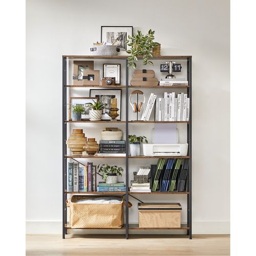 Bibliothèque 6 Niveaux, Étagère De Rangement, 120 X 30 X 172,5 Cm