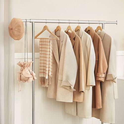 Portant à Vêtements Avec Roulettes, Lot De 2, Capacité De Charge 130 Kg, Argent Hsr011s02