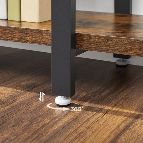 Étagère à 5 Niveaux, 105 X 33,5 X 177,5 Cm, Style Industriel, Montage Facile,  Marron Rustique Noir