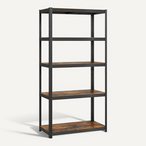 étagère De Rangement, 200 X 100 X 50 Cm, Capacité 600 Kg, Cadre En Acier, Marron