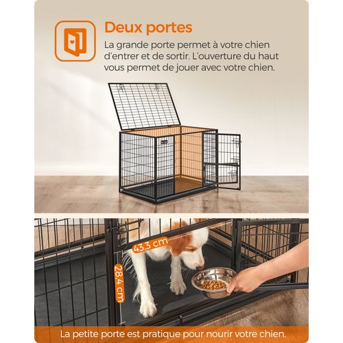 Cage Pour Chien Lourd, 107 X 70 X 74,9 Cm, Pour Chiens De Taille Grande Et Moyennet, Anti-fugue, Dou