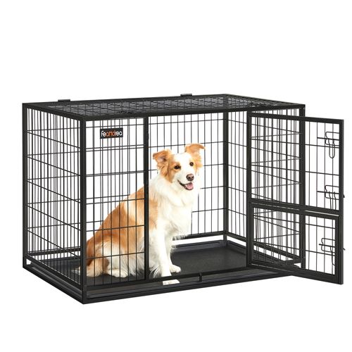 Cage Pour Chien Lourd, 107 X 70 X 74,9 Cm, Pour Chiens De Taille Grande Et Moyennet, Anti-fugue, Dou