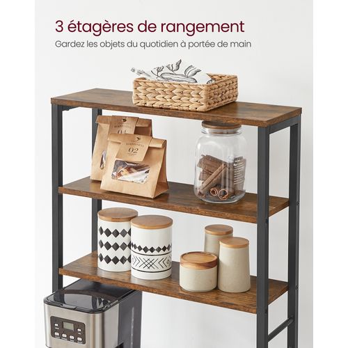 Étagère De Cuisine, Étagère Pour Machine à Café,pour Four à Micro-ondes,40 X 60 X 167 Cm, Marron