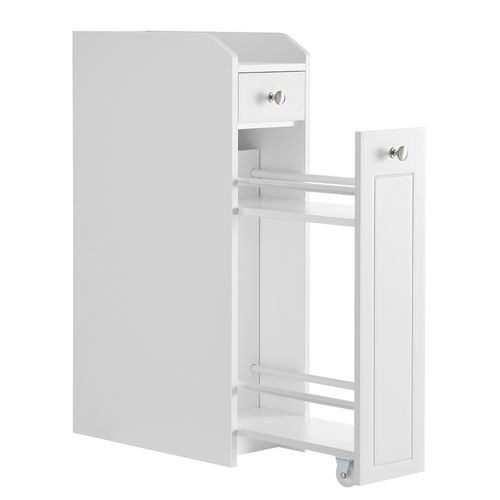 Petit Meuble De Salle De Bains, Pour Papier Toilette, Avec Tiroir, Blanc