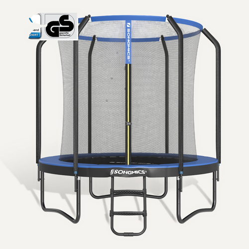 Trampoline, 244 Cm, Avec Filet De Sécurité Intérieur, échelle, Pour Enfants Et Adultes,bleu